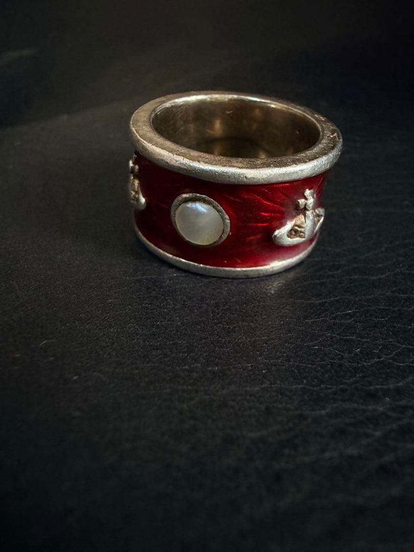 ヴィヴィアンウエストウッド オーブリング レッド M エナメル ヴィンテージ