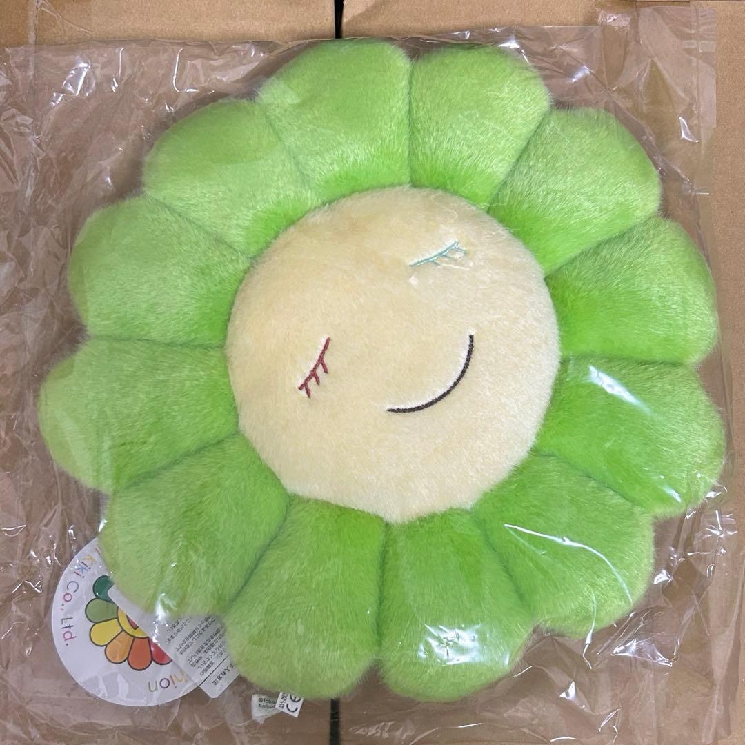 新品　村上隆　お花　クッション　30cm グリーン　フラワー　カイカイキキ