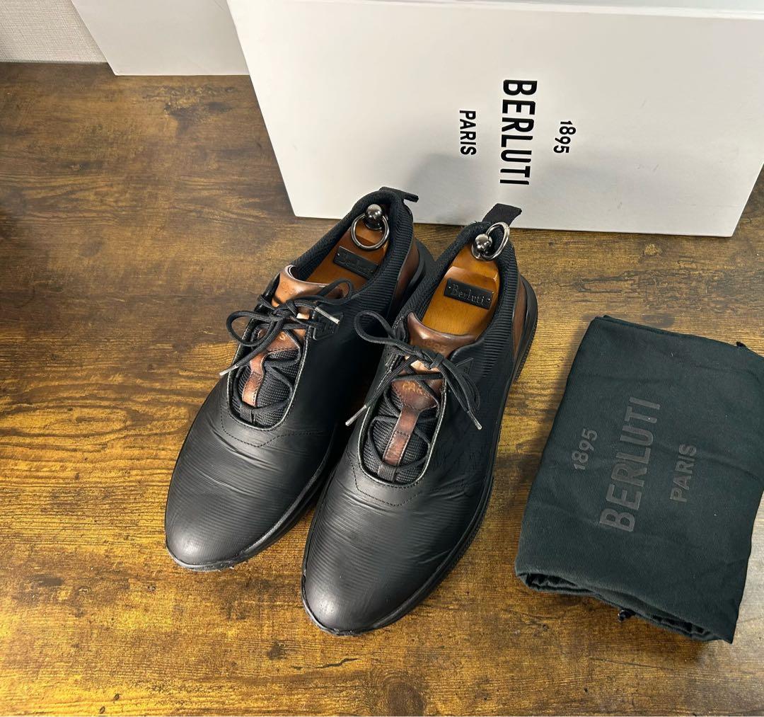 美品 BERLUTI SWING ゴルフシューズ レザー × ファブリック　7