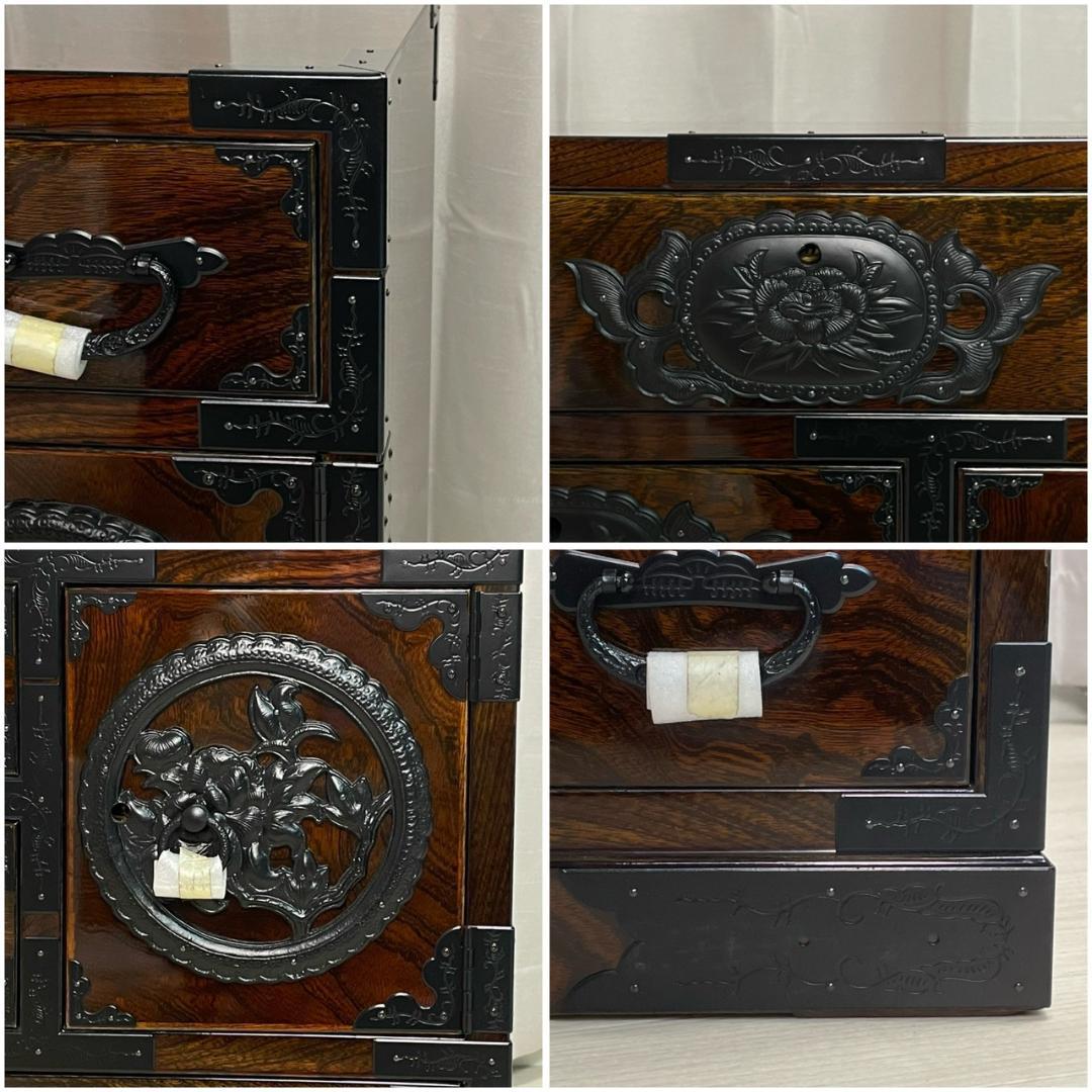 【未使用】　帳場箪笥　仙台箪笥　拭き漆塗り