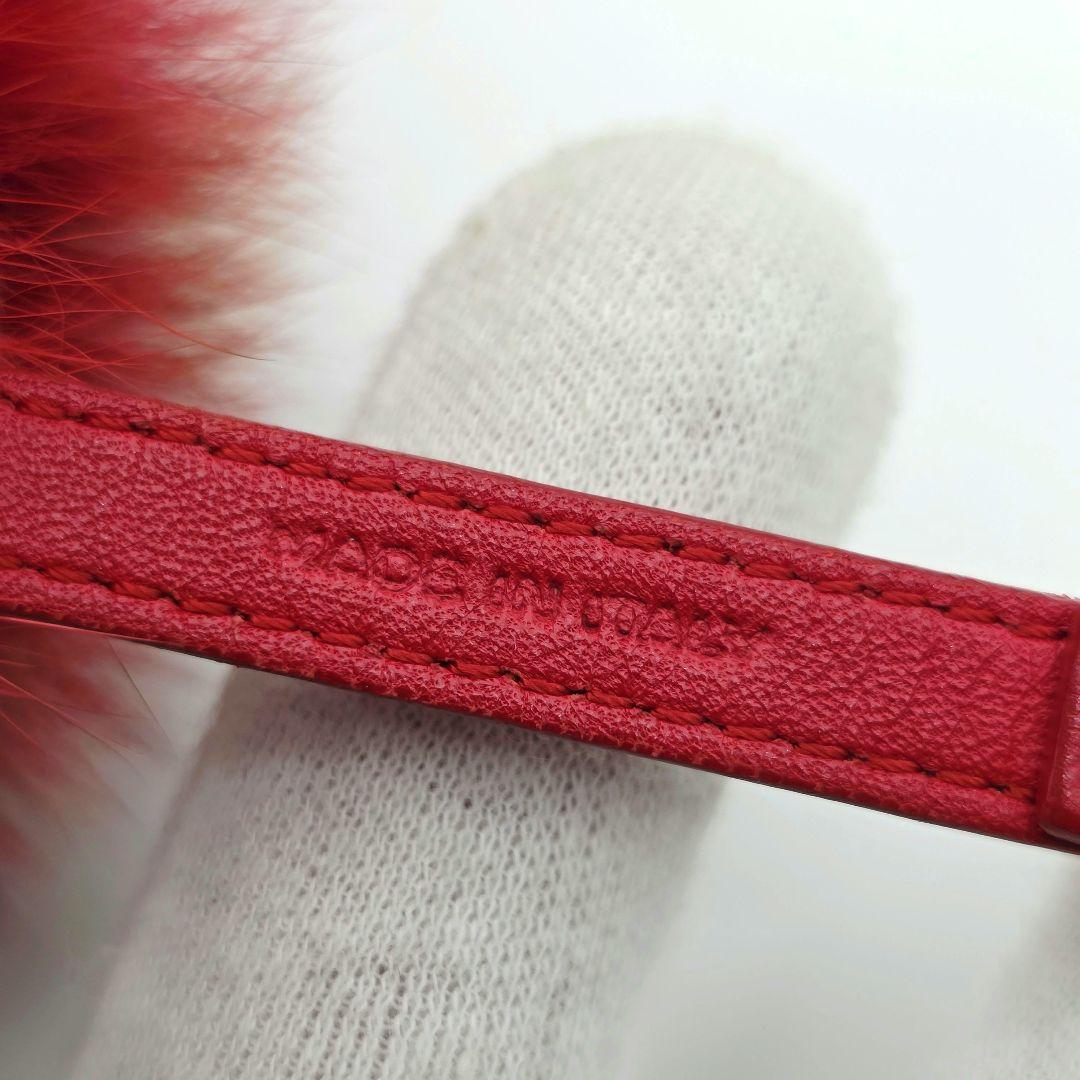 ✨美品✨ FENDI ポンポンチャーム キーリング ハートファー ピンク