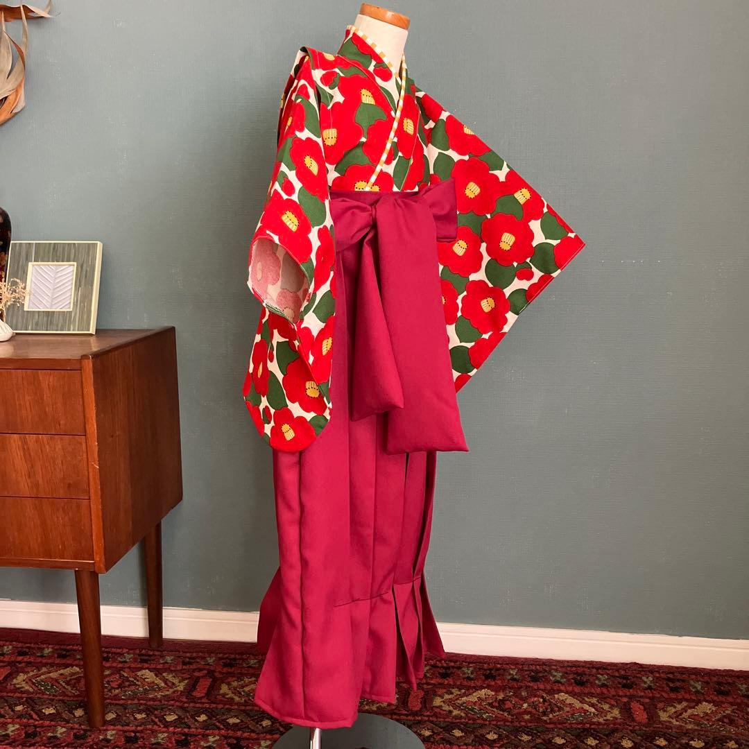 【再販 各サイズ1着】着物と袴　女の子　120-130㎝