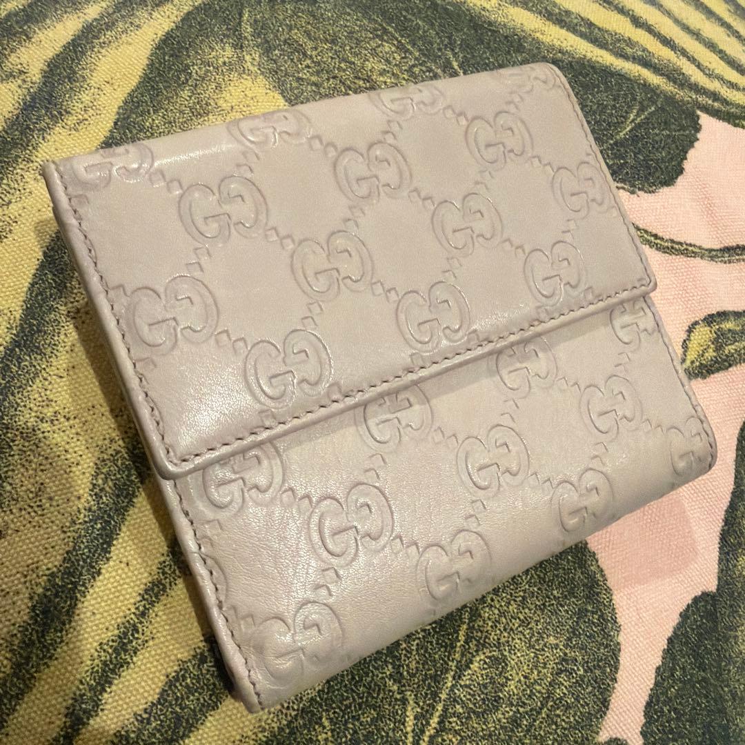 GUCCI GGパターン 二つ折り財布 グレー