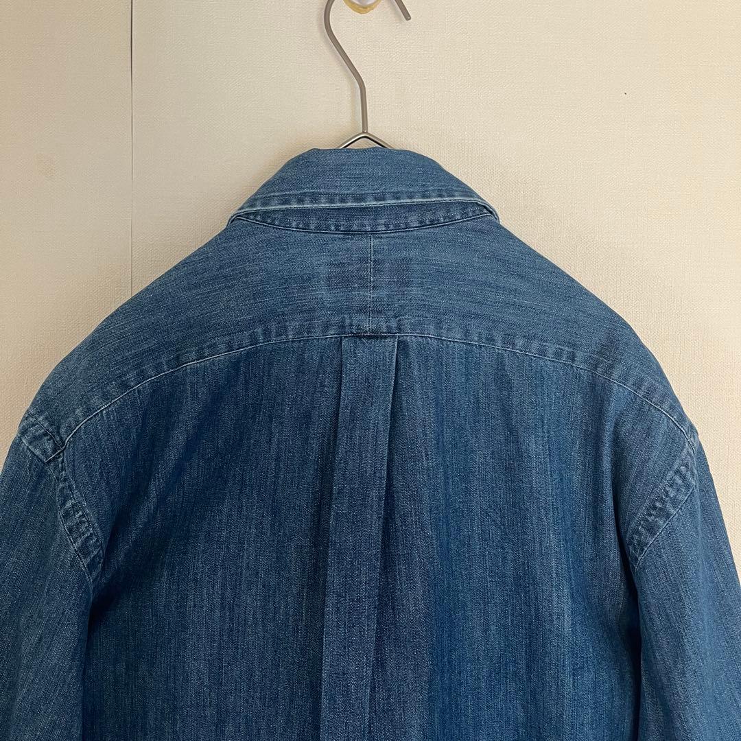 【人気希少現行QR★未使用に近い】ラルフローレンデニムシャンブレーBDシャツ◆M