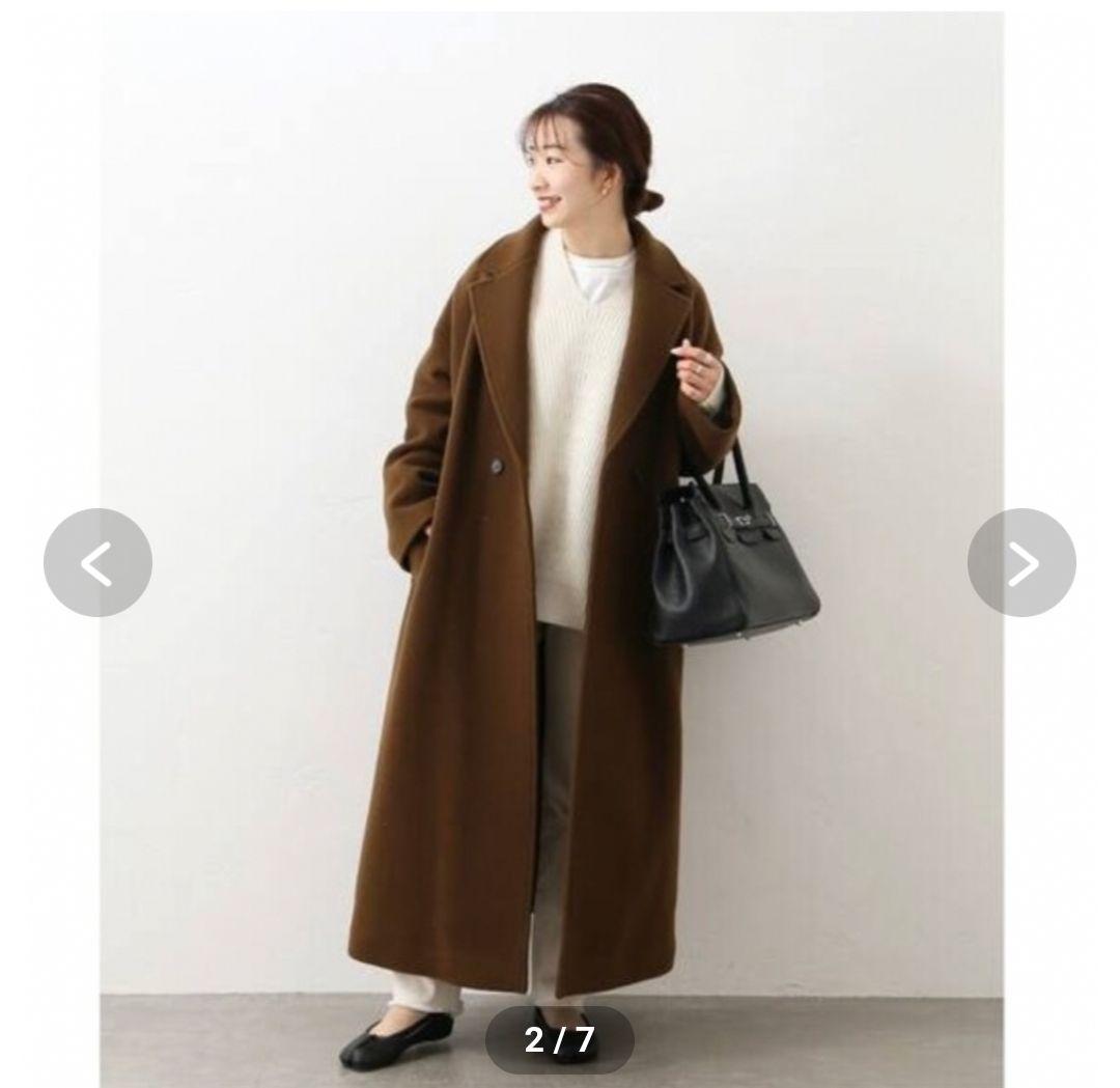 JOURNAL STANDARD ダブルモッサロングコート　ブラウンMサイズ