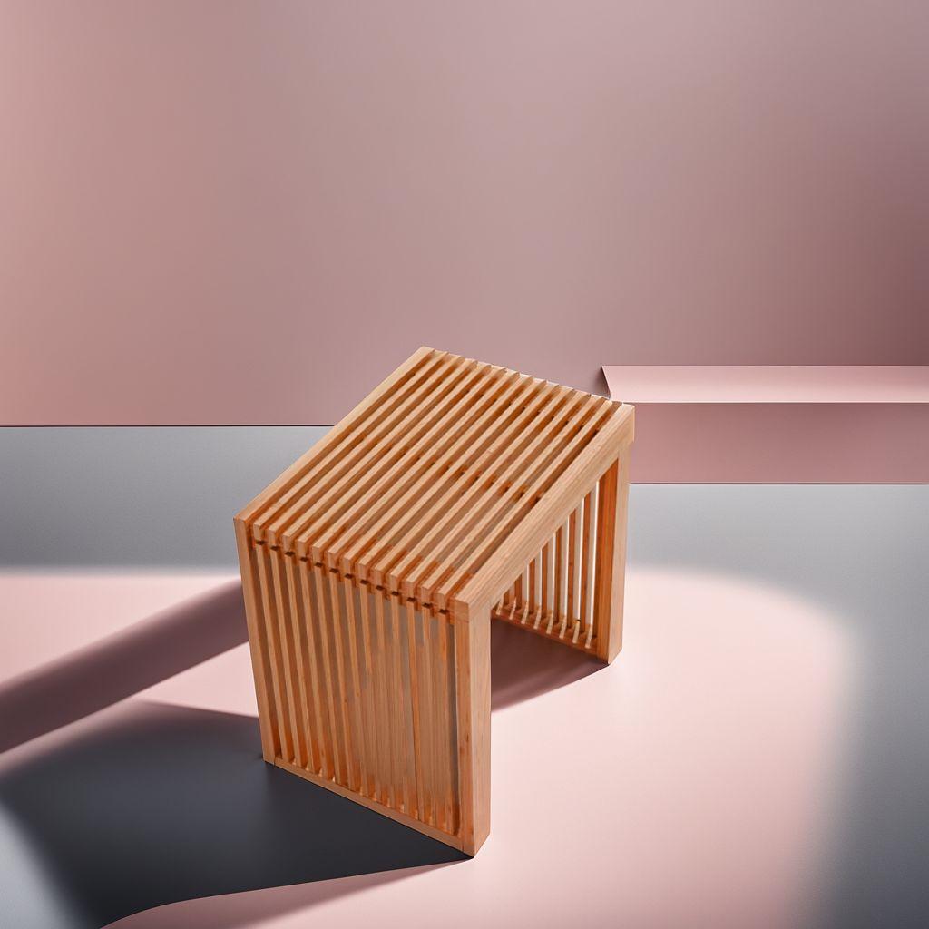 ☆1人用 竹製ベンチ　美しいデザインと機能性　コンパクト