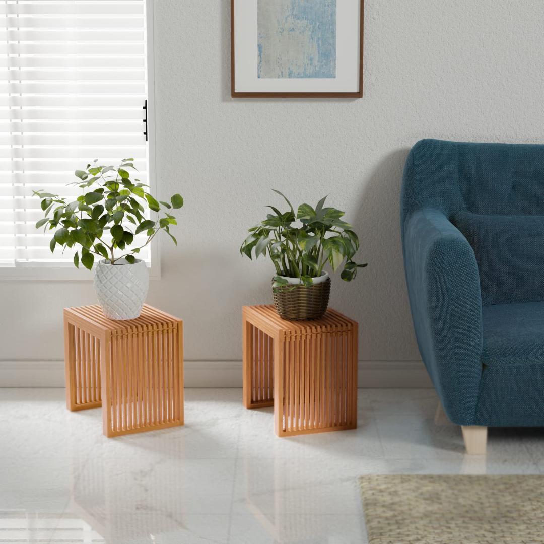 ☆1人用 竹製ベンチ　美しいデザインと機能性　コンパクト