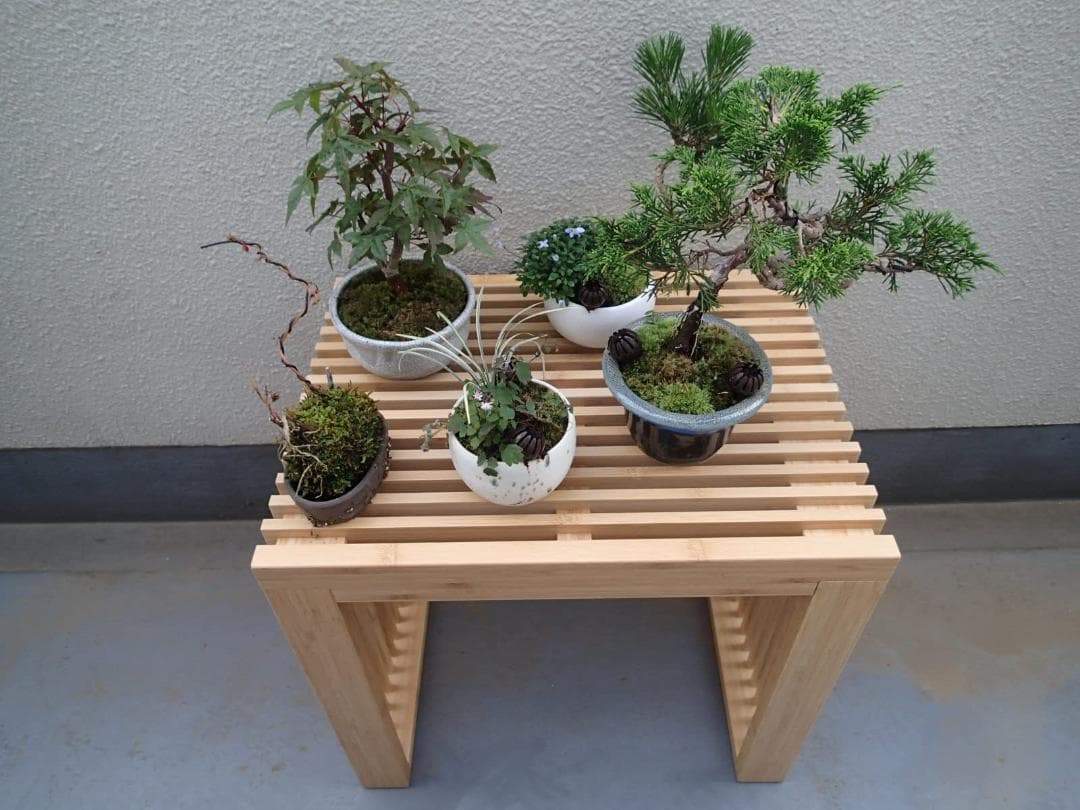 ☆1人用 竹製ベンチ　美しいデザインと機能性　コンパクト