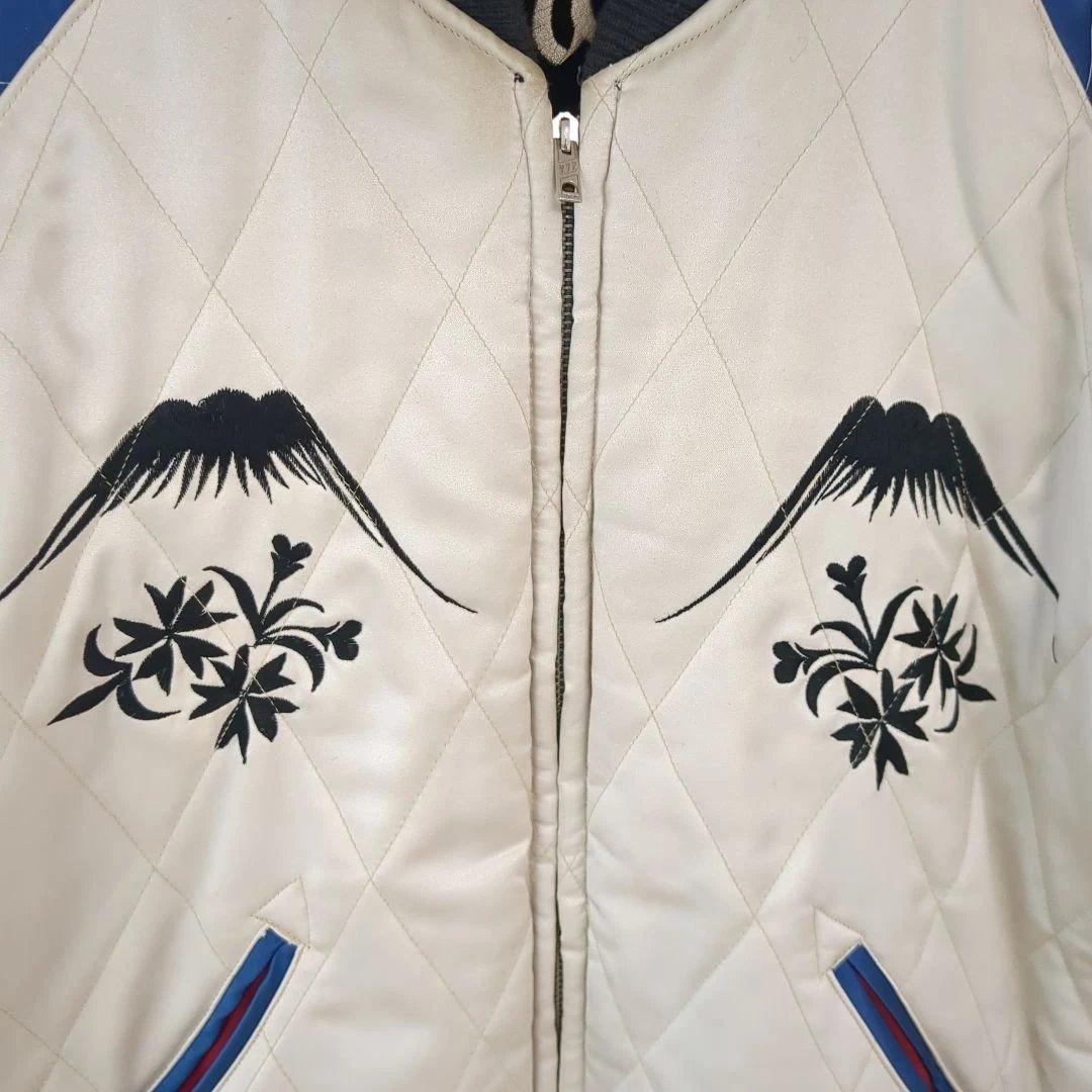 美品90s テーラー東洋　別珍 スカジャン 虎　龍　日本地図スーベニアジャケット