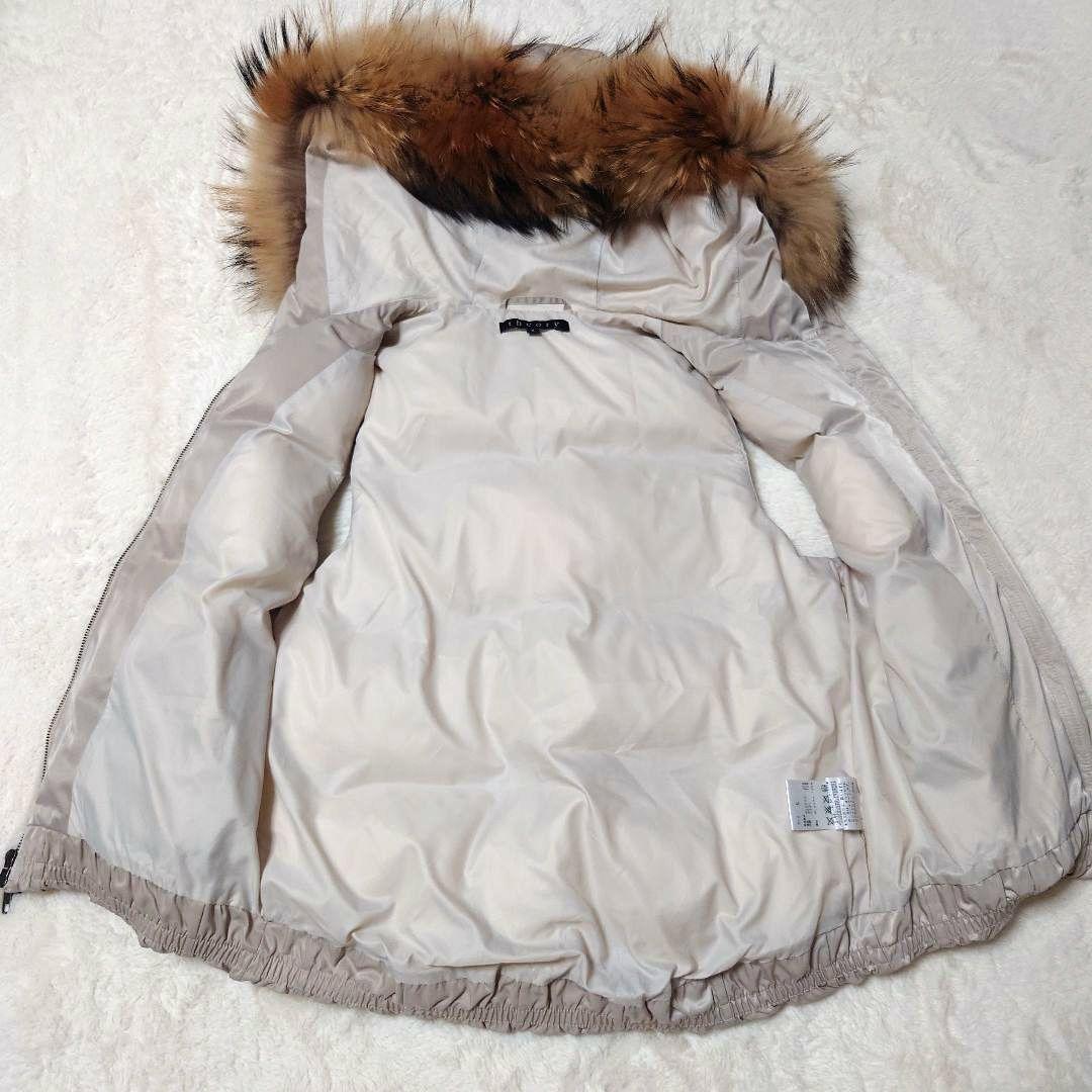 【極美品】セオリー theory ダウン ベスト ファー ダブルジップ ラクーン