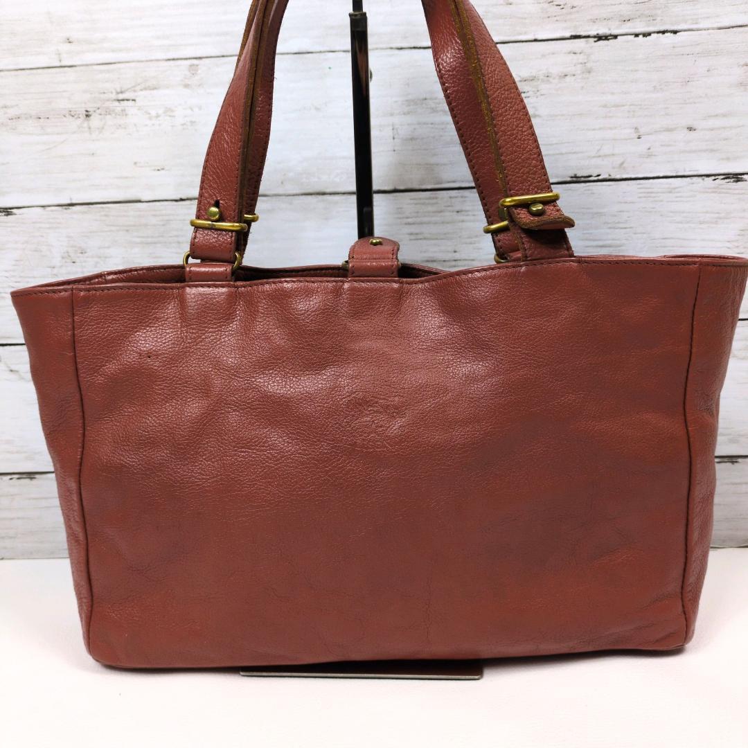 イルビゾンテ ハンドバッグ トートバッグ レザー ブラウン ロゴ型押し