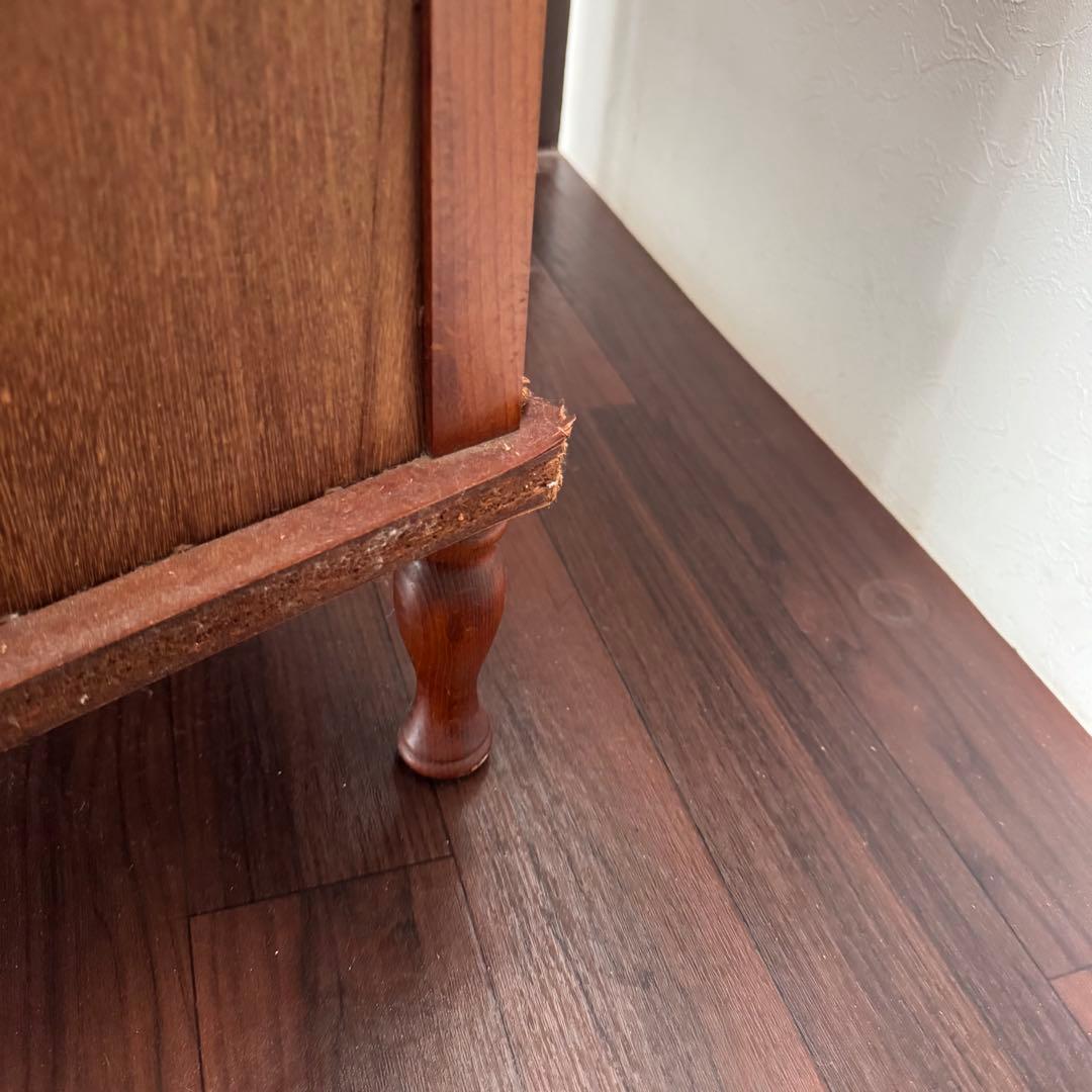 アンティークコーナーシェルフ　ガラス扉　ジャパンヴィンテージ　ミッドセンチュリー