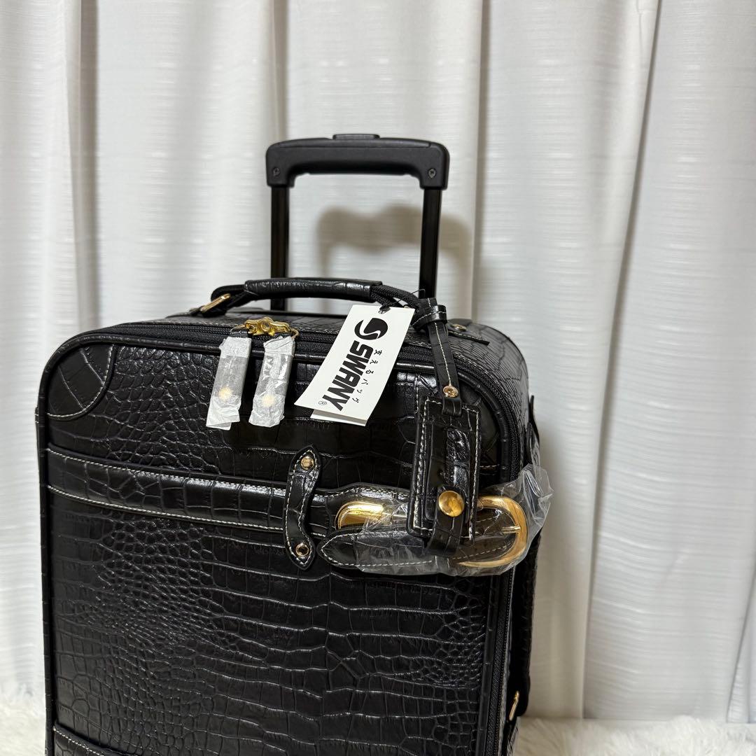⭐️新品未使用⭐️　スワニー フルクロコトランク　T-350　4輪　18ℓ 黒