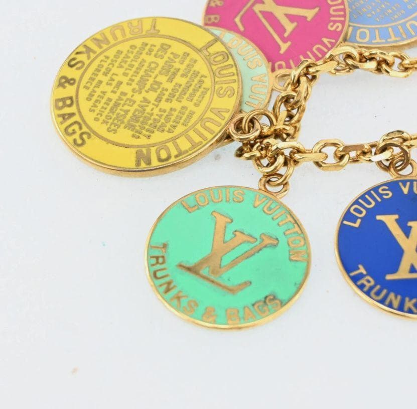 ルイ・ヴィトン T&B バッグチャーム キーリング ゴールドメタルチェーン