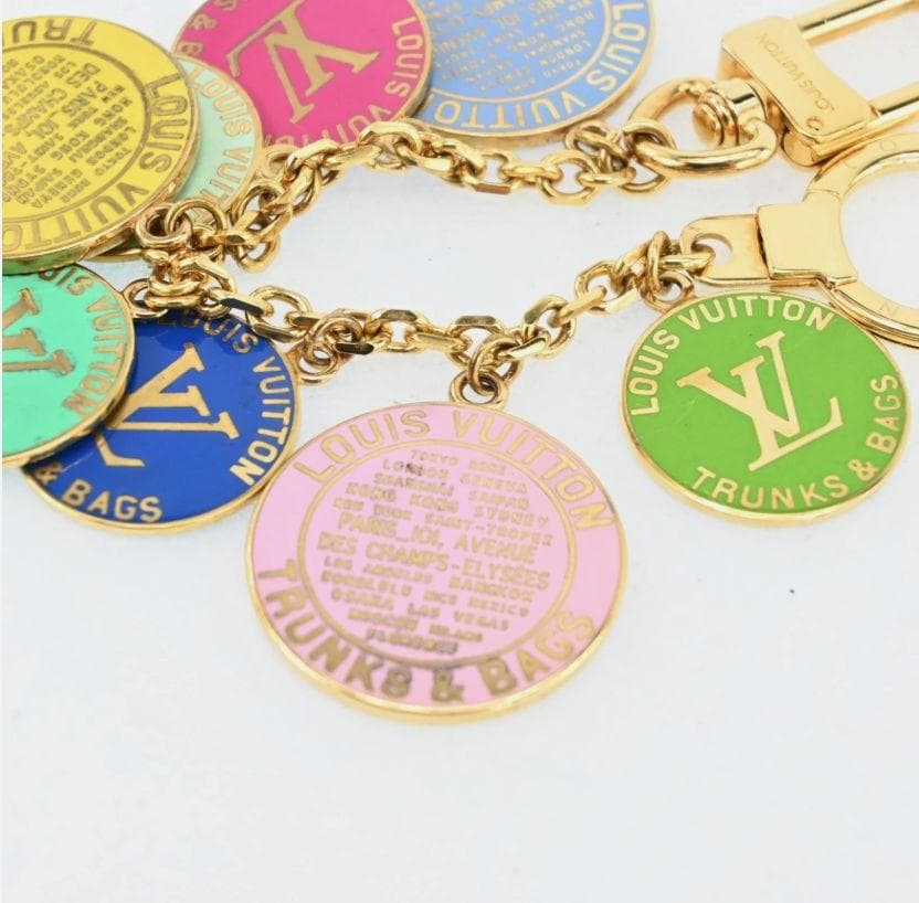 ルイ・ヴィトン T&B バッグチャーム キーリング ゴールドメタルチェーン