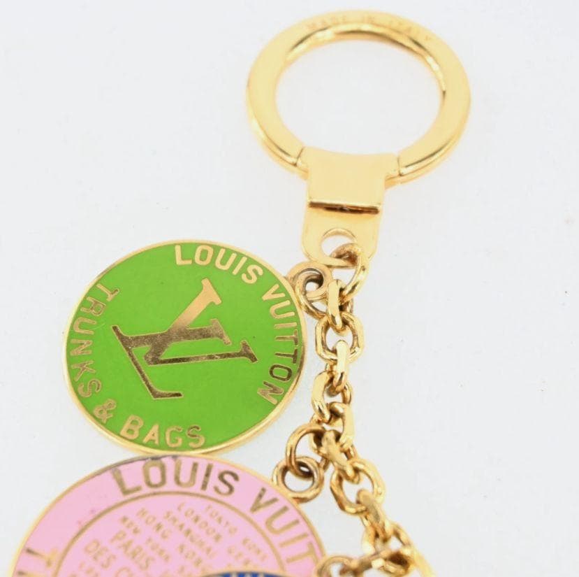 ルイ・ヴィトン T&B バッグチャーム キーリング ゴールドメタルチェーン