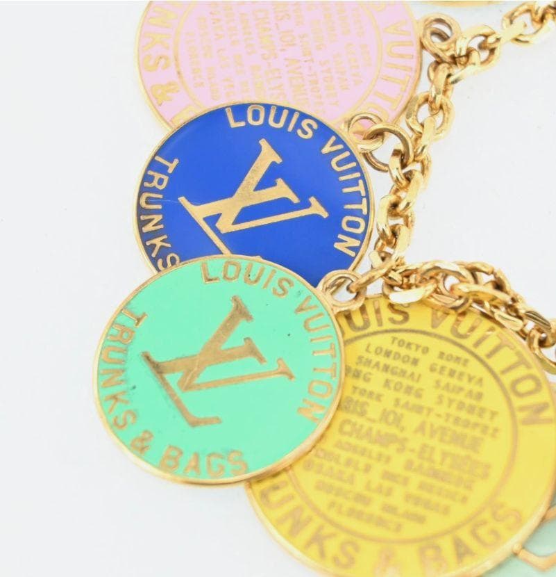 ルイ・ヴィトン T&B バッグチャーム キーリング ゴールドメタルチェーン