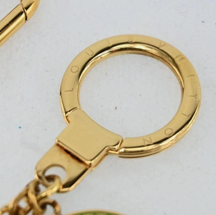 ルイ・ヴィトン T&B バッグチャーム キーリング ゴールドメタルチェーン