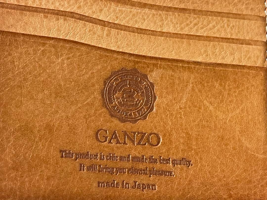 GANZO ネイビー ブライドルレザー 二つ折り財布