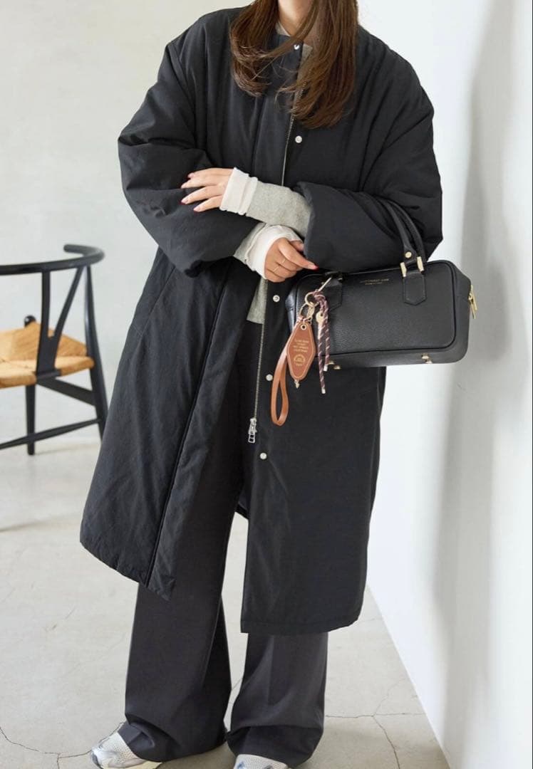 SLOBE IENA中綿ストール付きノーカラーコート