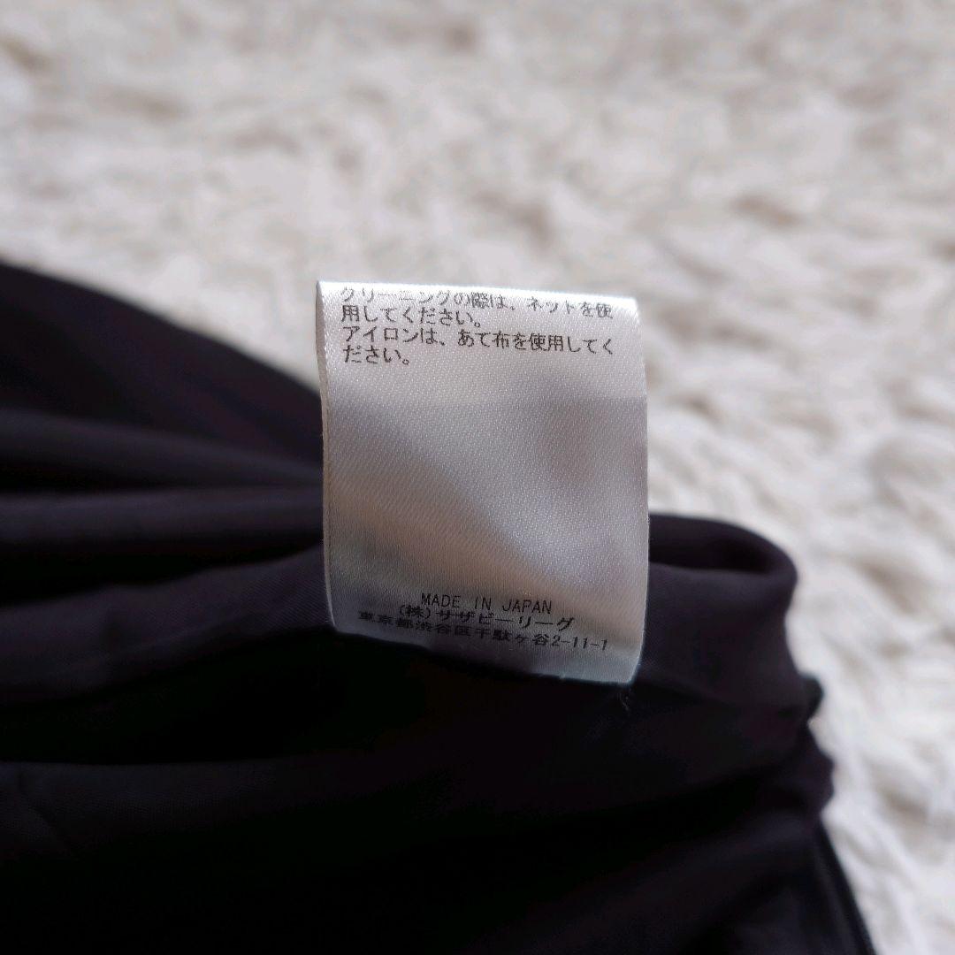 エブール　ワイド　オーバーオール　オールインワン　ポリエステル　ウール　ブラック