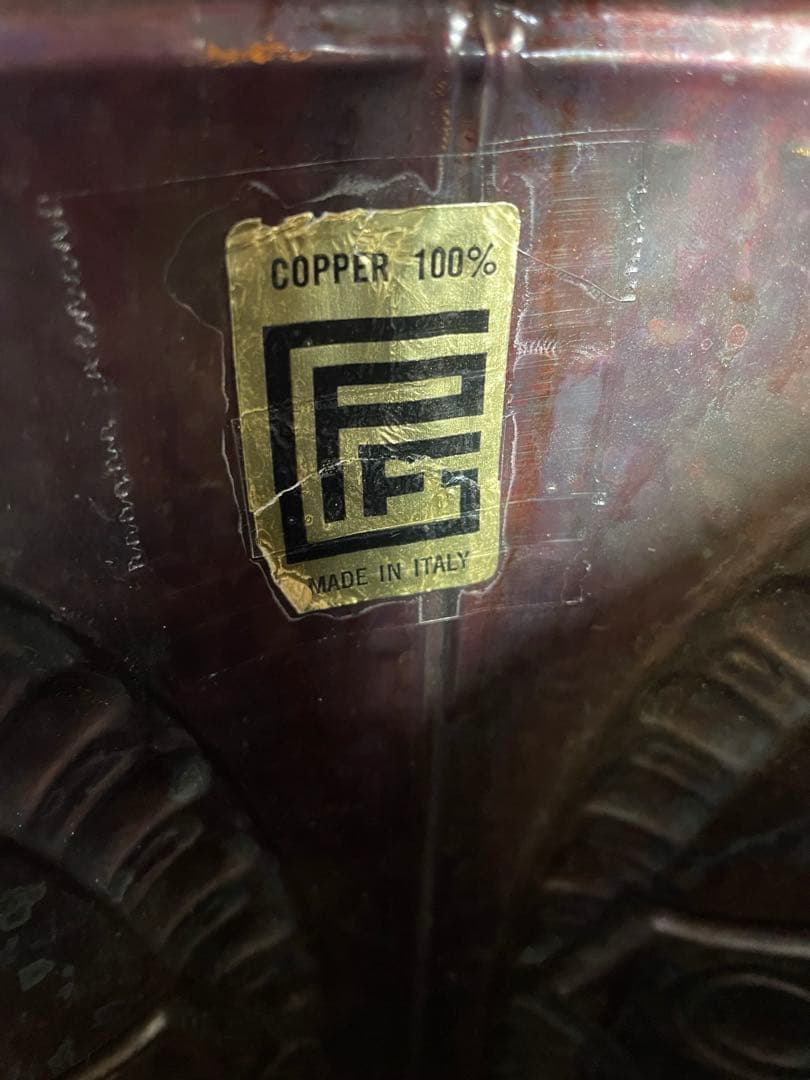 Trebelli イタリア　傘立て　銅　百合の紋章　アンティーク