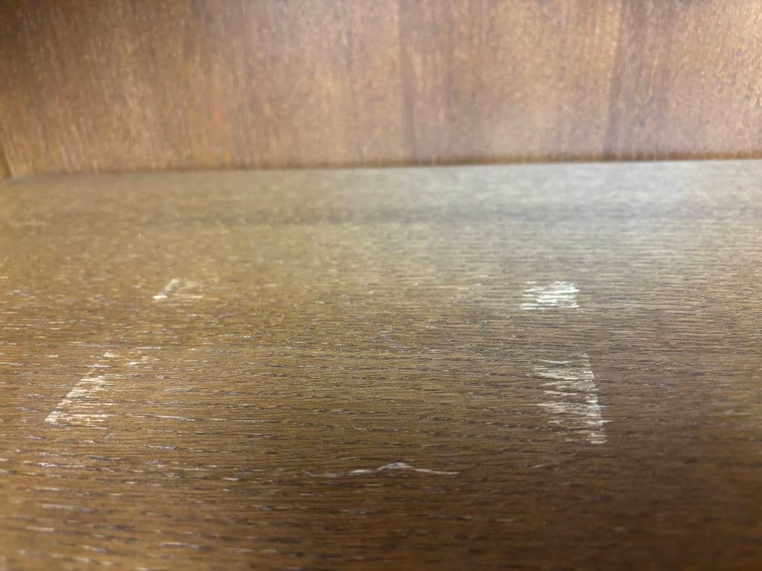 オランダ家具 オーク無垢材 ガラス扉キャビネット/本棚/食器棚/飾り棚