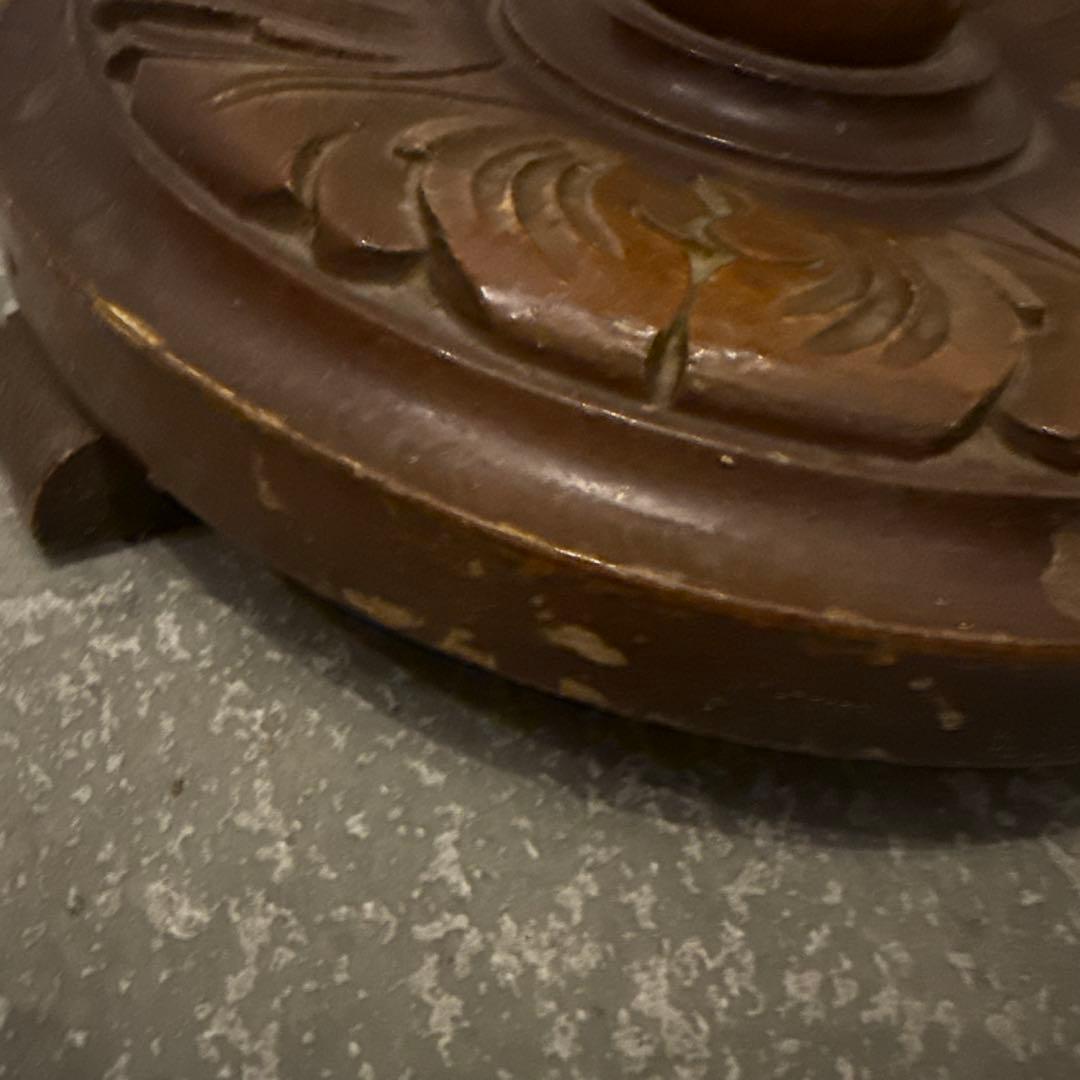 年末年始saleヴィンテージ　木製サイドテーブル　ラウンド　花台