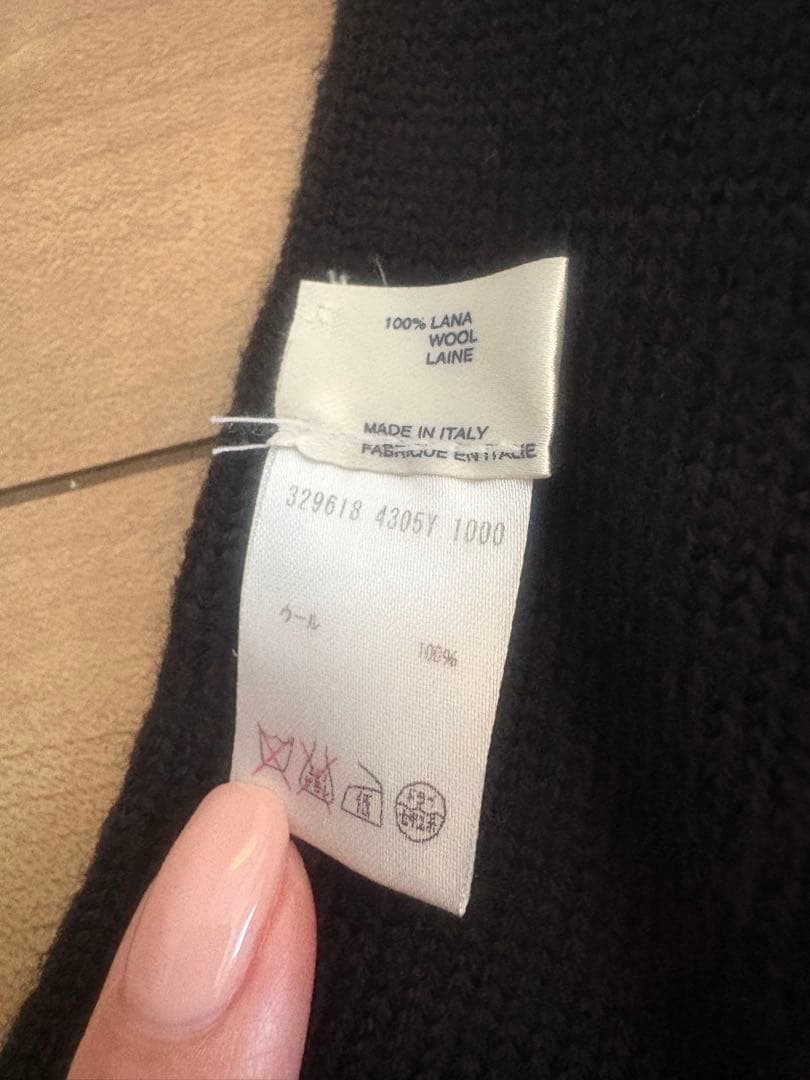 最終値下げ⭐︎SAINT LAURENT⭐︎黒ウールマフラー フリンジ付き