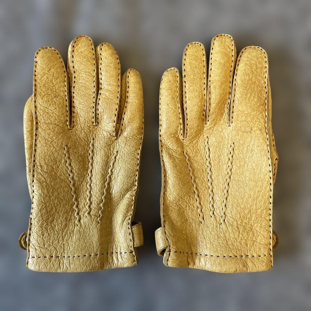 DENTS レザー手袋 イエロー