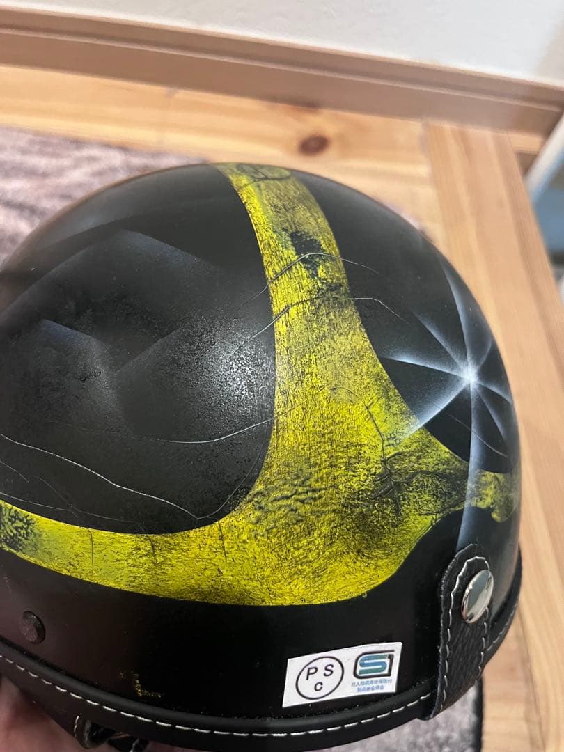 訳あり　エイジングペイントヘルメット　ショーティー　ポリヘル　オーシャンビートル