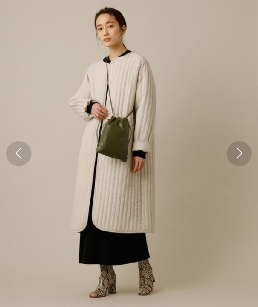 新品 ADAM ET ROPE' アダムエロペ 縦キルティングコート アイボリー