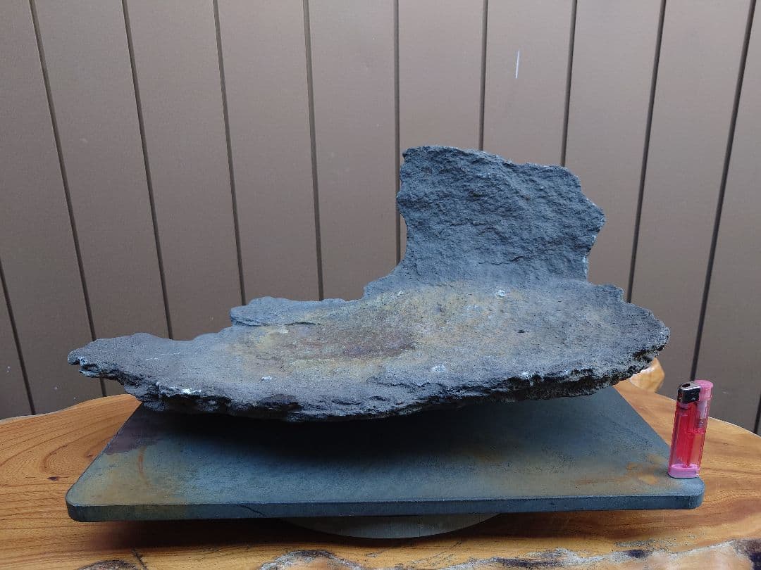 盆栽　鉢　鞍馬石？　平石　幅55.5cm