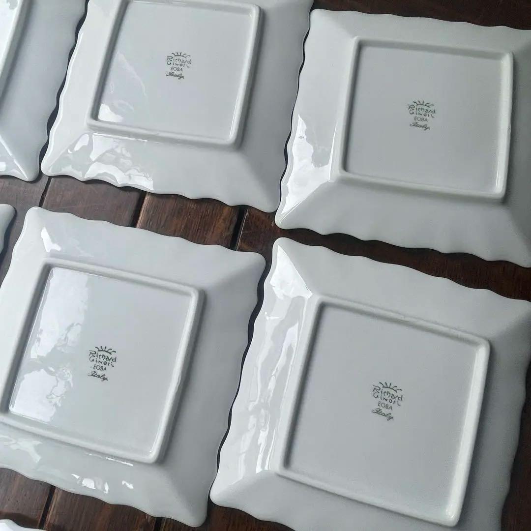 希少　リチャードジノリ　ベッキオホワイト　スケエアプレート　15cm 7セット
