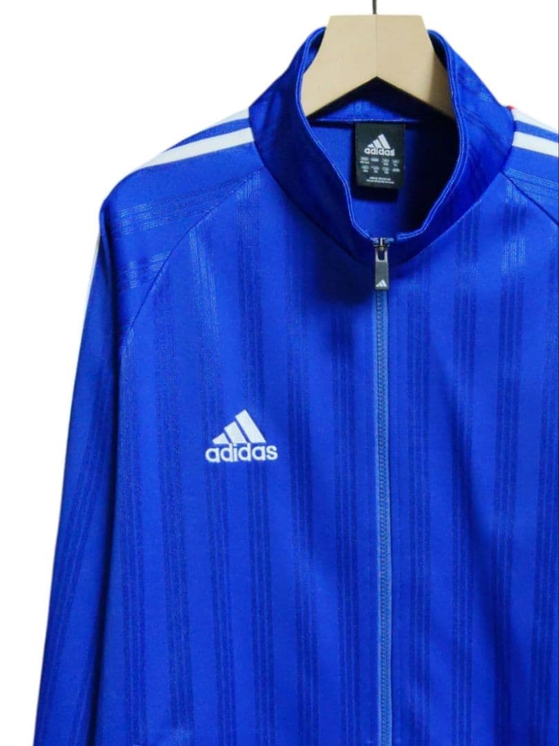 アディダス ジャージ上下セット【ジャケットXO パンツО】青シャドウストライプ