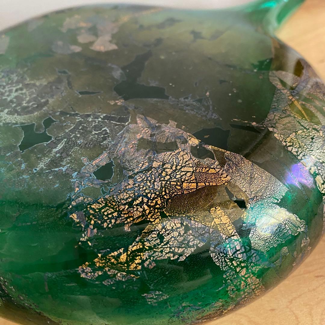 ヴィンテージ アズリンガラス ロリポップ フラワーベース 花瓶