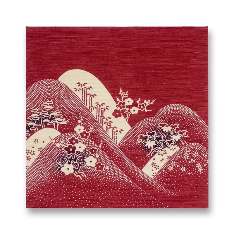 ビンテージファブリックパネル　松竹梅（ローズ）