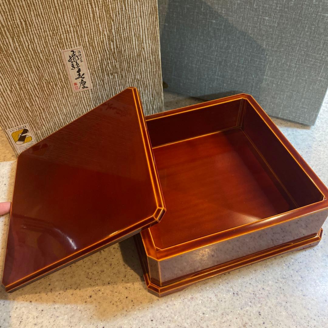 飛騨　春慶塗　持ち手付き三段お重など4種類セット