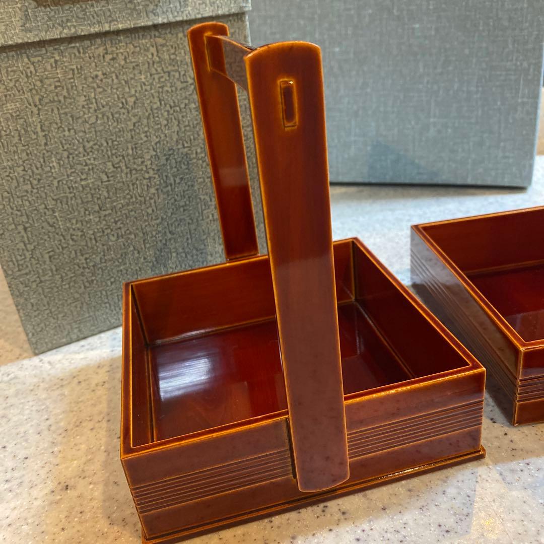 飛騨　春慶塗　持ち手付き三段お重など4種類セット