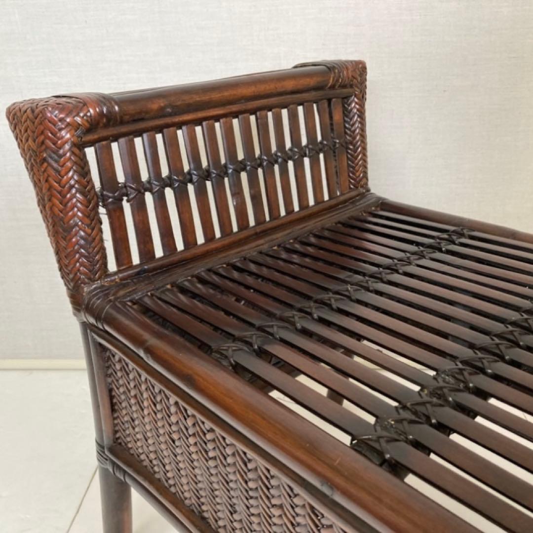 竹製 スツール チェア 椅子 ベンチ 置物台 飾り棚 肘掛け モダン レトロ