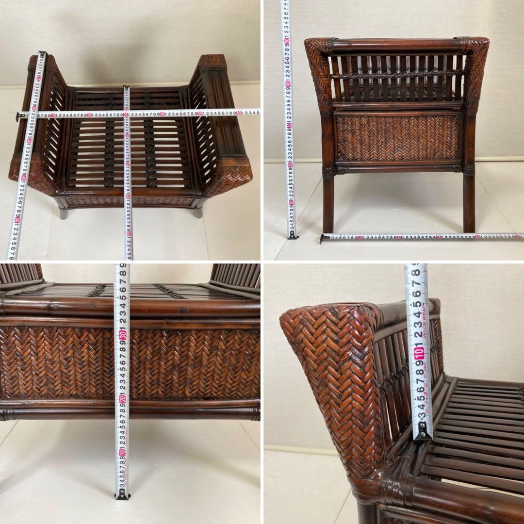 竹製 スツール チェア 椅子 ベンチ 置物台 飾り棚 肘掛け モダン レトロ