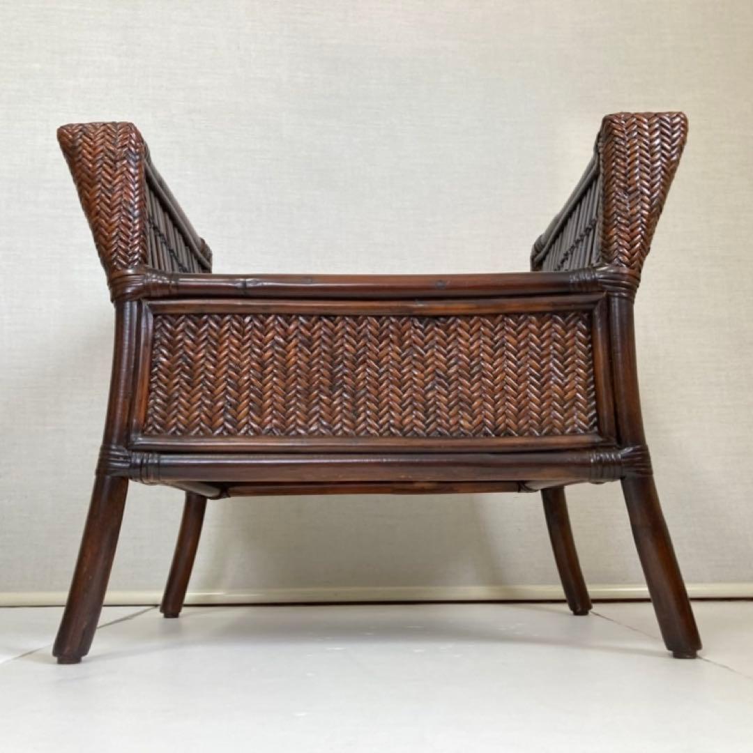 竹製 スツール チェア 椅子 ベンチ 置物台 飾り棚 肘掛け モダン レトロ