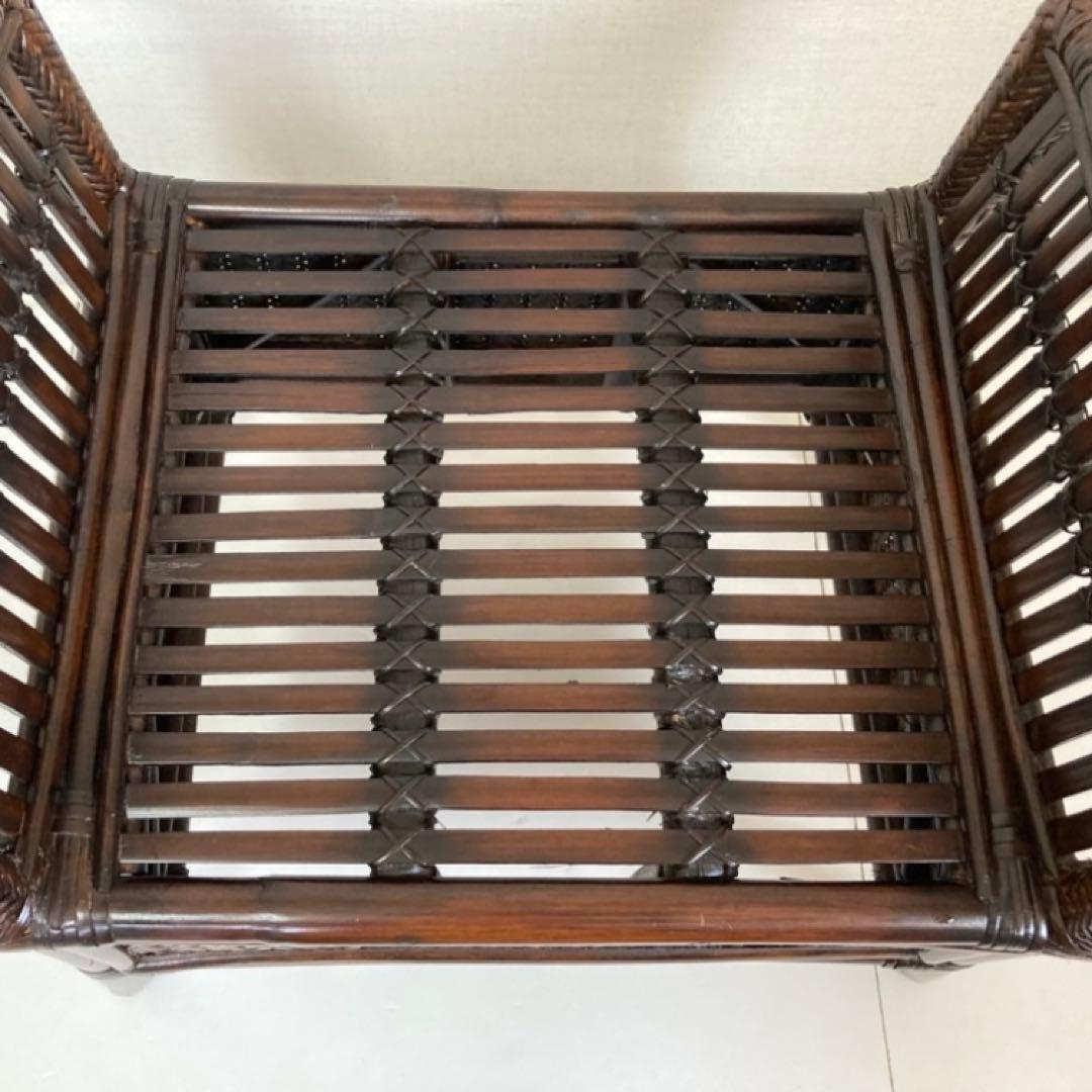 竹製 スツール チェア 椅子 ベンチ 置物台 飾り棚 肘掛け モダン レトロ