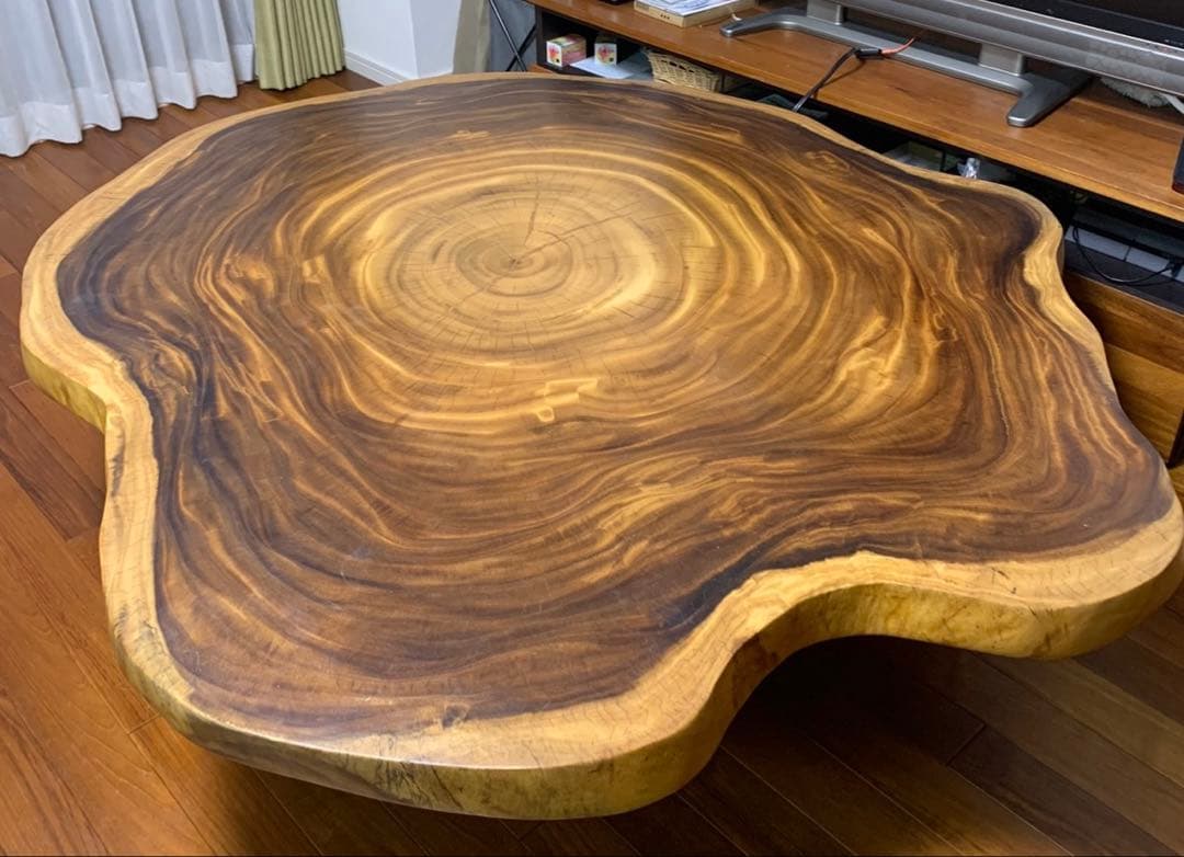 モンキーポッド　ダイニングテーブル　一枚板