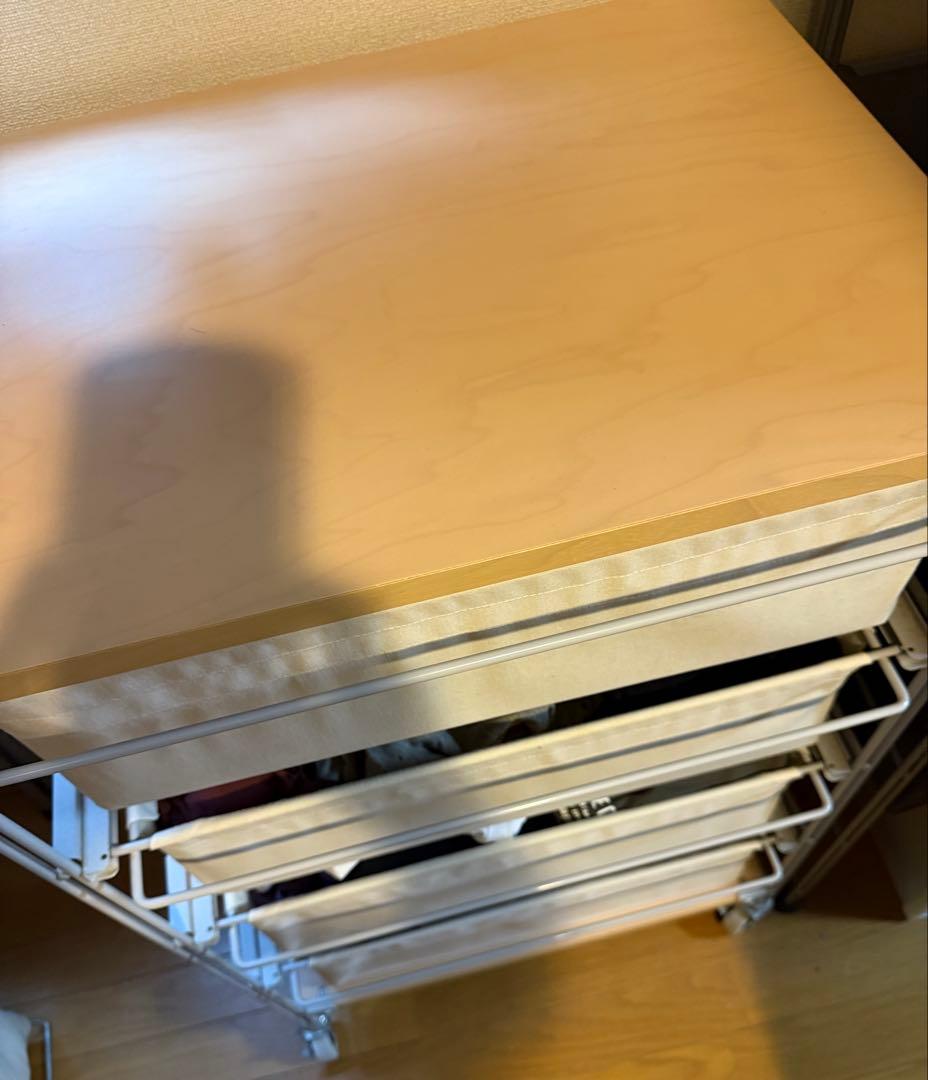 【美品 送料込 完成品】スチールユニットシェルフ 帆布バスケットセット