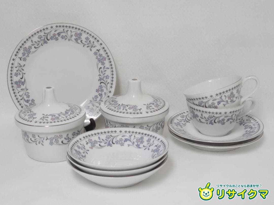 M▽ノリタケ ブルーワルツ プレート ボウル カップ＆ソーサー (38112)