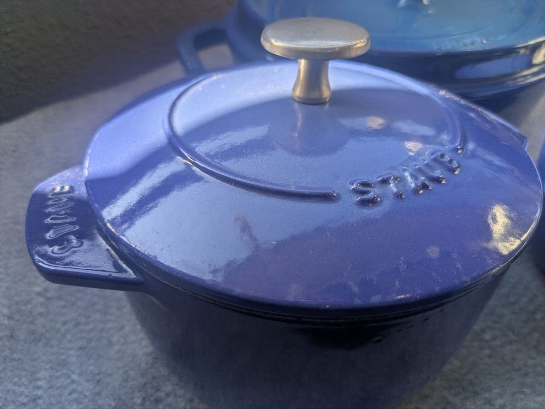 staub 昔のロイヤルブルー　3点セット