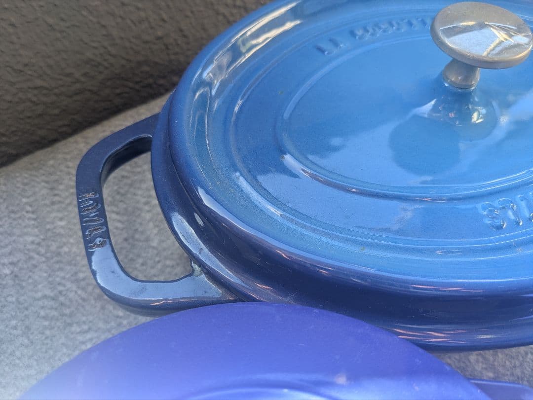 staub 昔のロイヤルブルー　3点セット