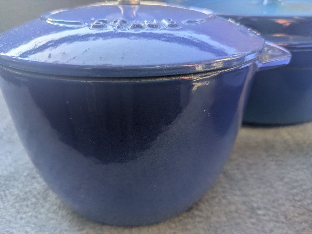 staub 昔のロイヤルブルー　3点セット