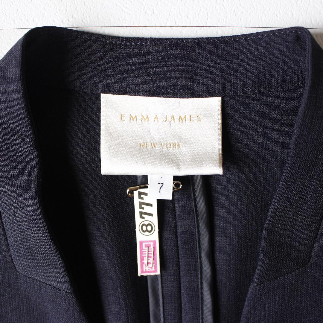 EMMAJAMES セットアップスーツ S ノーカラージャケット パンツ 紺色
